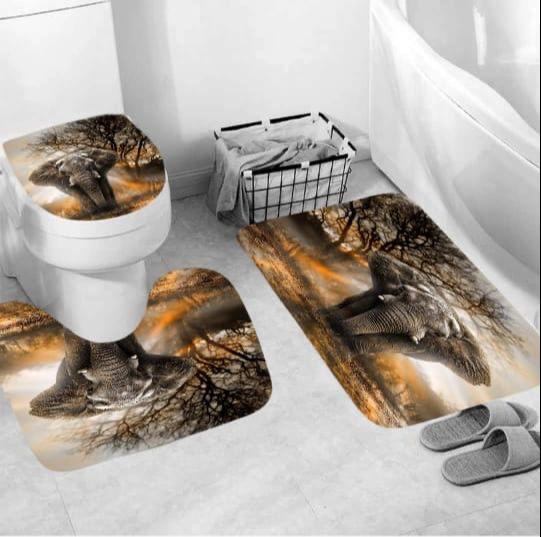 3D Bathroom Mat Set - 3 Piece