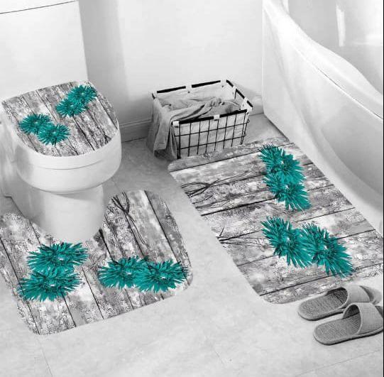 3D Bathroom Mat Set - 3 Piece