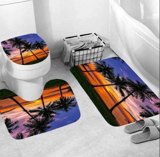 3D Bathroom Mat Set - 3 Piece