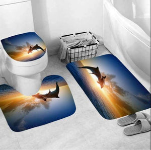 3D Bathroom Mat Set - 3 Piece