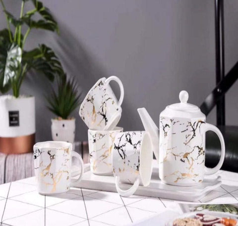 Ceramic Marble Tea Set