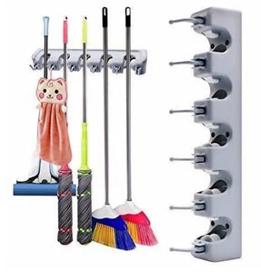 Broom Holder with Hooks