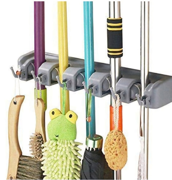 Broom Holder with Hooks