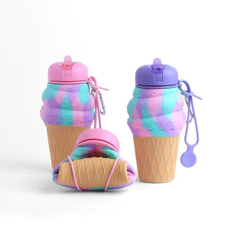 Collapsible Water Bottle - Ice Cream