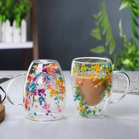 Flower Double Walled Coffee Cup - 300ml