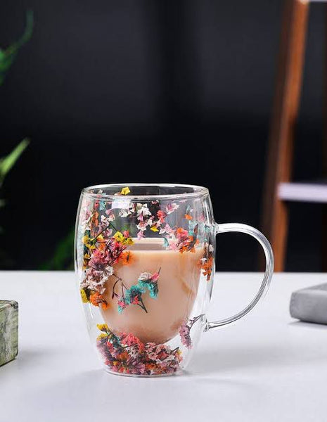 Flower Double Walled Coffee Cup - 300ml