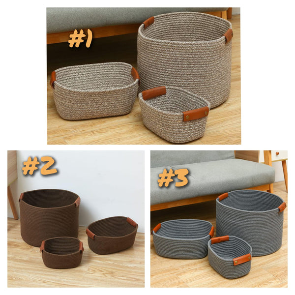 Woven Storage Basket Set - 3 Piece