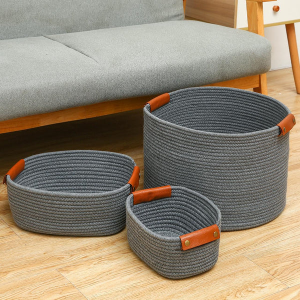 Woven Storage Basket Set - 3 Piece