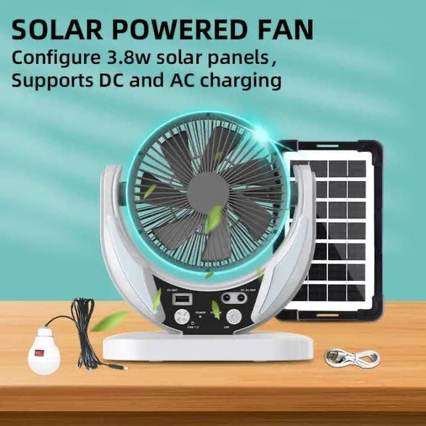 Solar Fan Rechargeable - 6 Inch