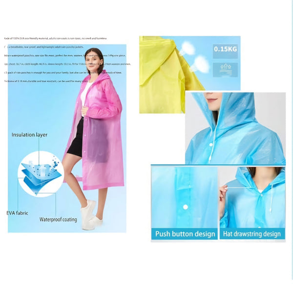 Reusable Waterproof Raincoat