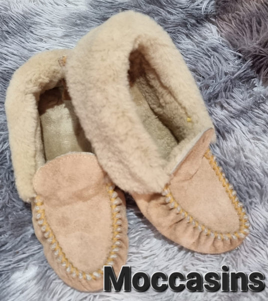 Genuine Sheepskin Slippers Moccasins