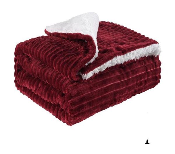 Line Pattern Sherpa Blanket