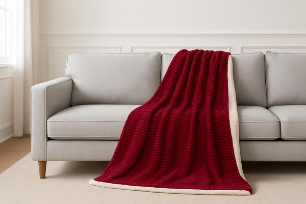 Line Pattern Sherpa Blanket