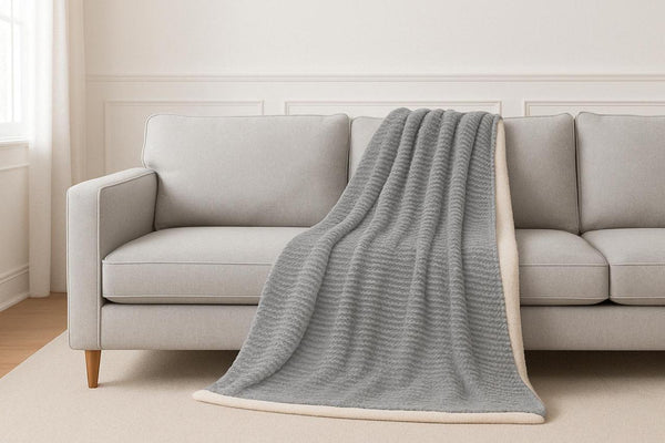 Line Pattern Sherpa Blanket