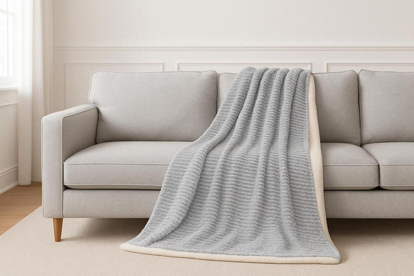 Line Pattern Sherpa Blanket