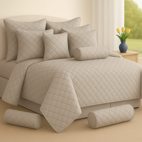 Plain Bedspread Set - 9 Piece