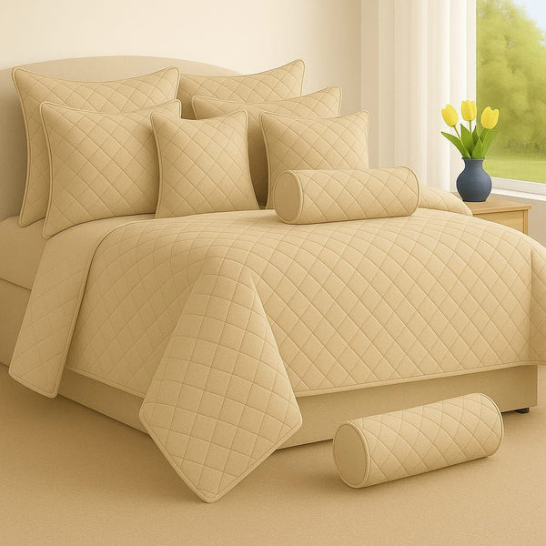 Plain Bedspread Set - 9 Piece