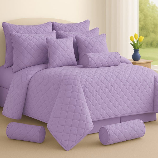 Plain Bedspread Set - 9 Piece