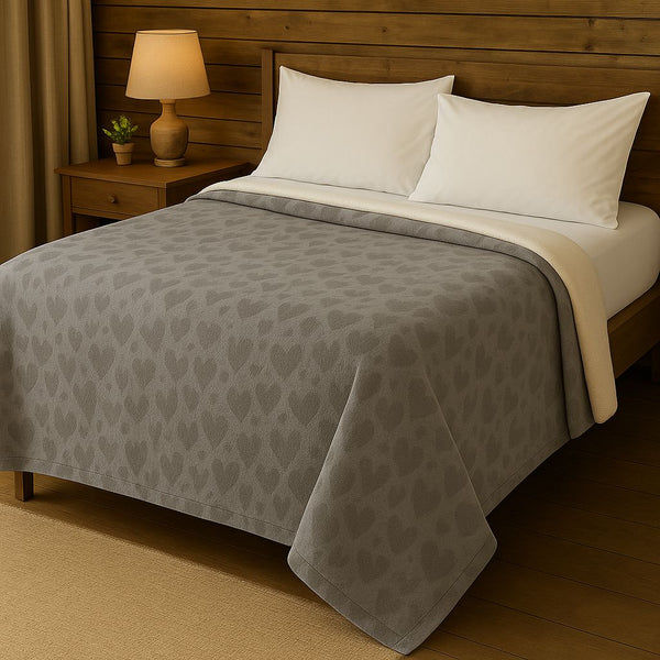 Heart Embossed Sherpa Fleece