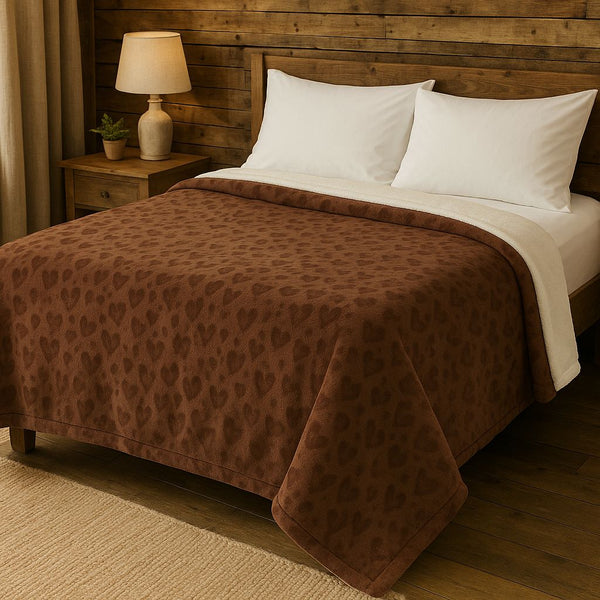 Heart Embossed Sherpa Fleece