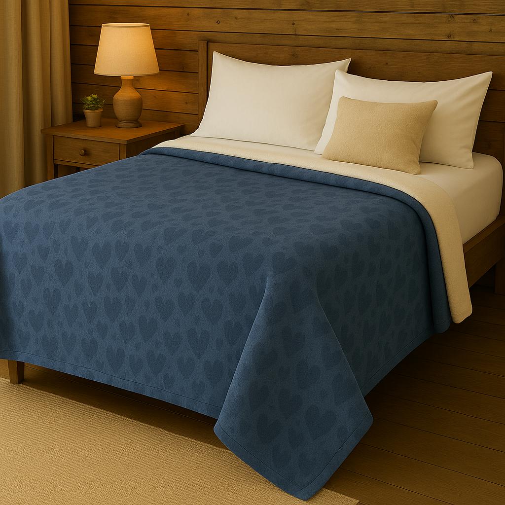 Heart Embossed Sherpa Fleece