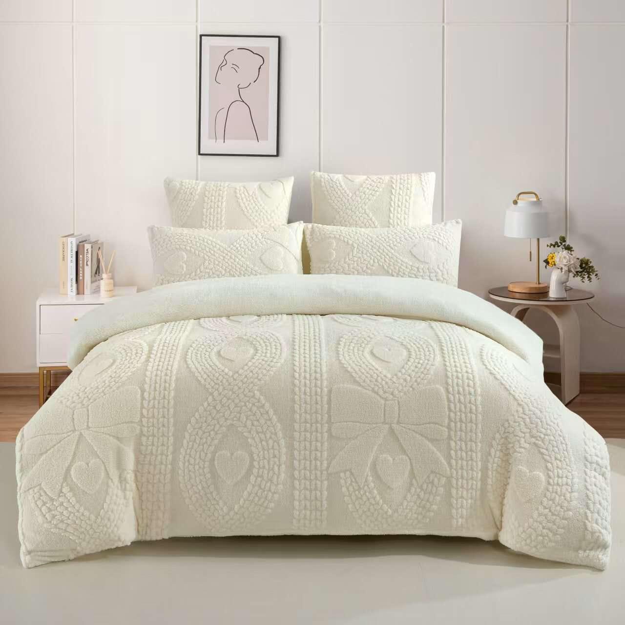 Geometric Bow Sherpa Comforter