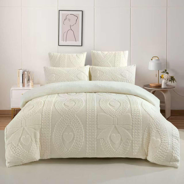 Geometric Bow Sherpa Comforter