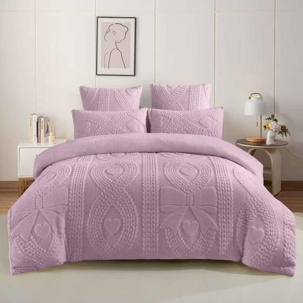 Geometric Bow Sherpa Comforter