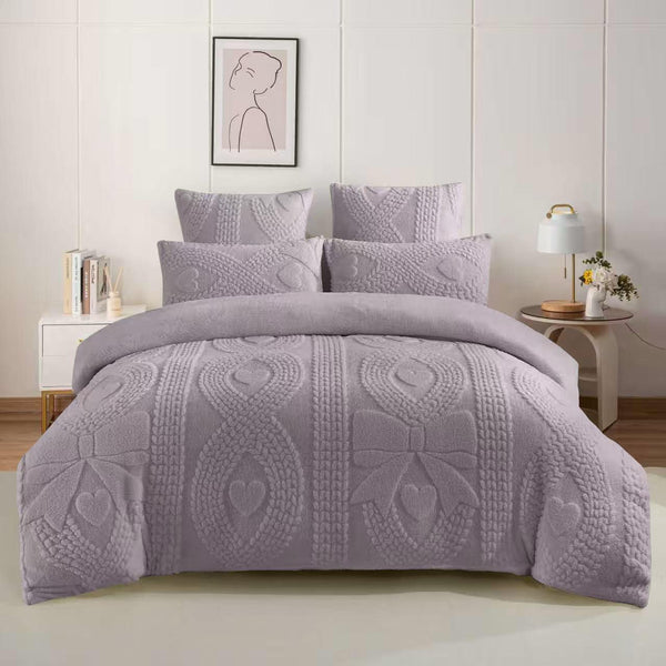 Geometric Bow Sherpa Comforter