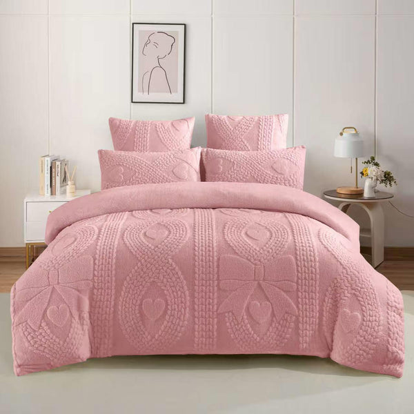 Geometric Bow Sherpa Comforter