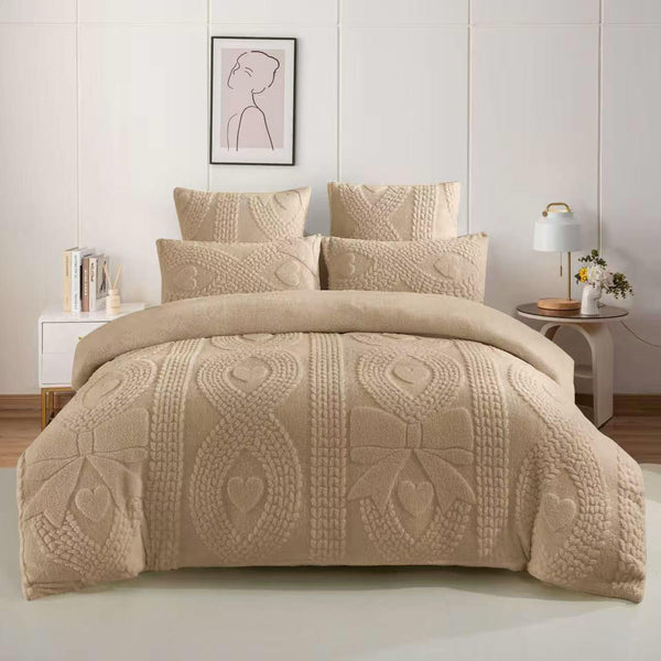 Geometric Bow Sherpa Comforter