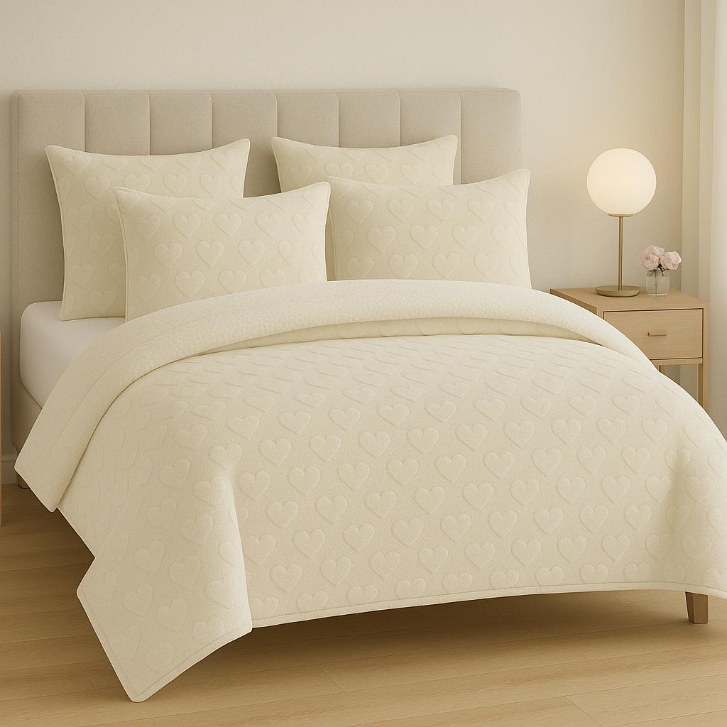 Heart Fleece Comforter