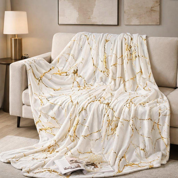 Marble Vein Plush Blankets