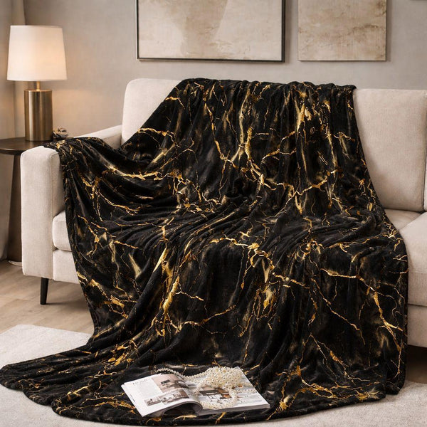 Marble Vein Plush Blankets