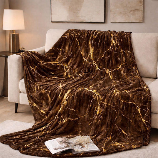 Marble Vein Plush Blankets