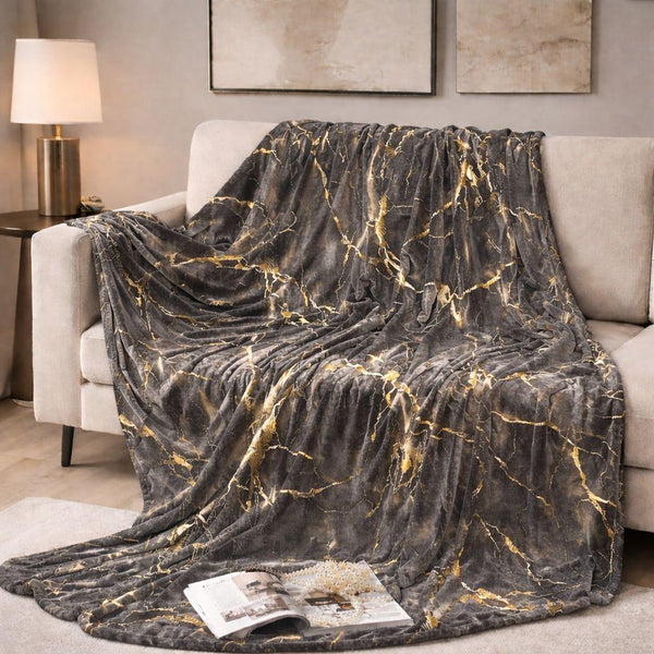 Marble Vein Plush Blankets