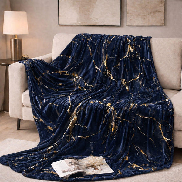 Marble Vein Plush Blankets