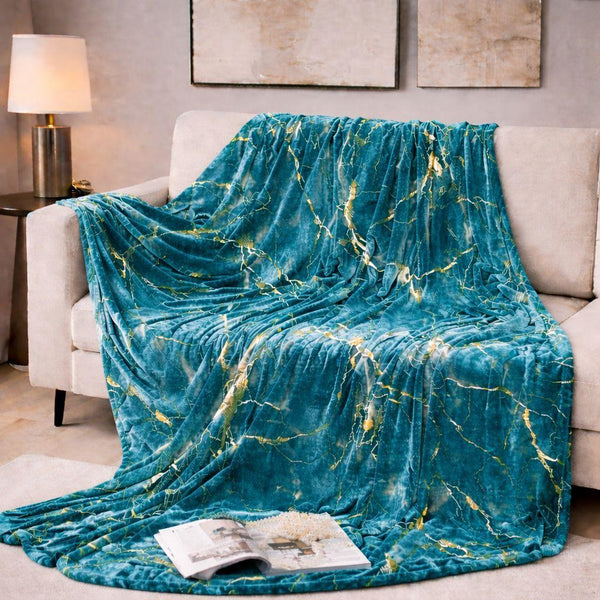 Marble Vein Plush Blankets