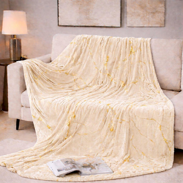 Marble Vein Plush Blankets