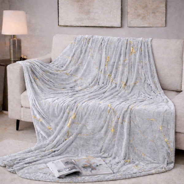 Marble Vein Plush Blankets