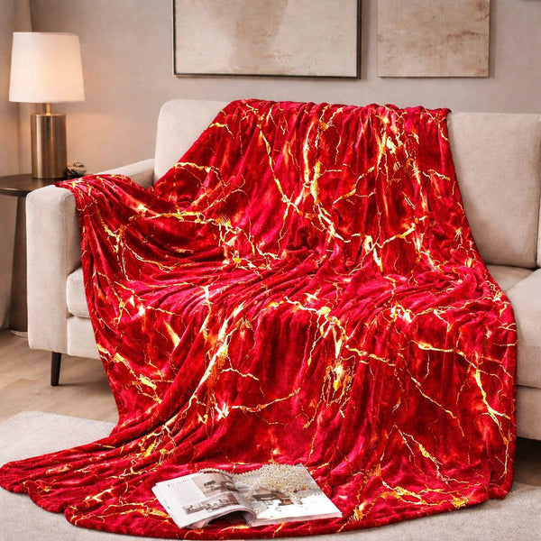 Marble Vein Plush Blankets