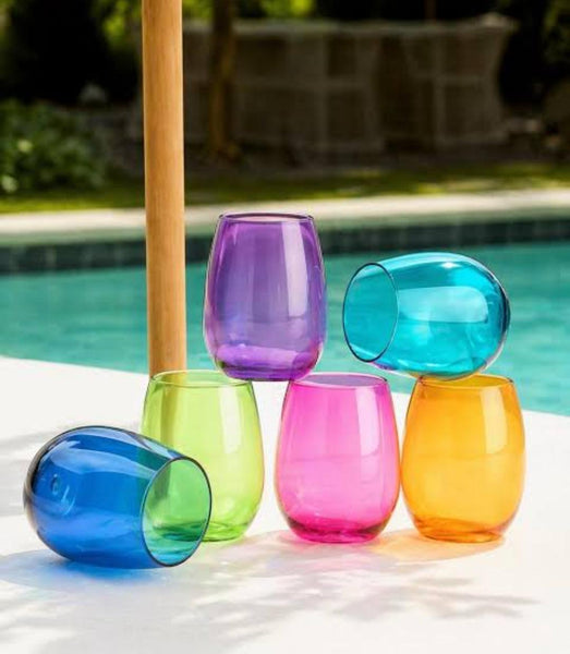 Colorful Tumbler Glasses - Set of 6