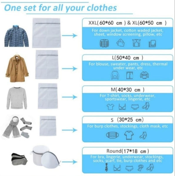 Mesh Laundry Bags - 5 Piece