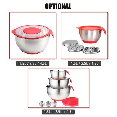 Multifunctional Mixing Bowl Set - 3 Piece