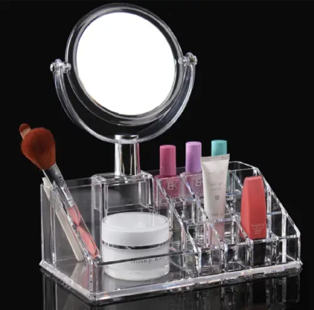 Acrylic Cosmetic Organiser with Mirror