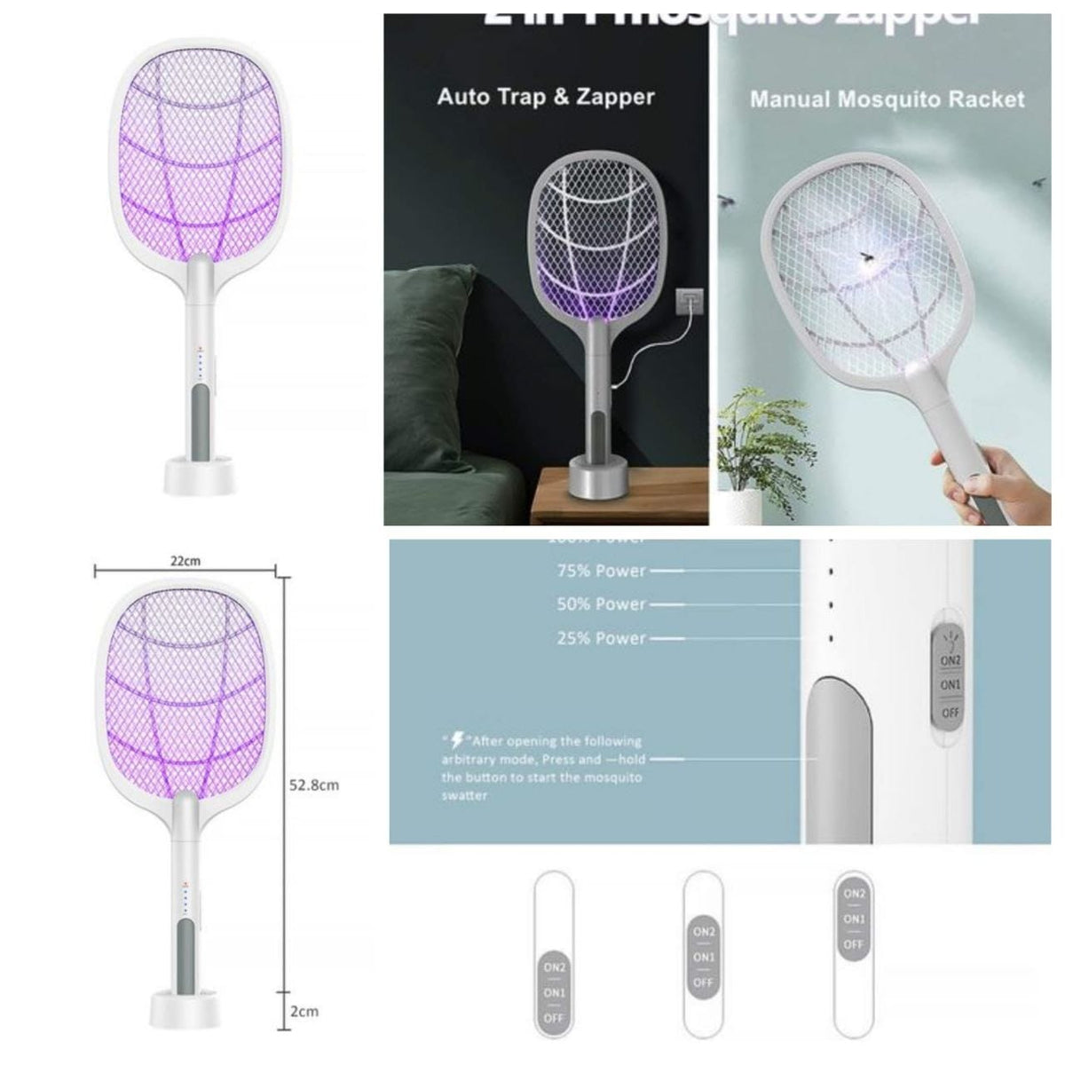Mosquito Zapper Racket – Elevation