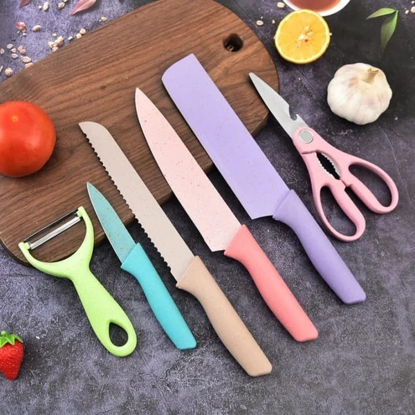 Kitchen Knife Set - Pastel 6 Piece