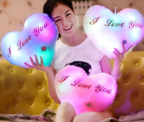 Fluffy LED Pillow - Heart