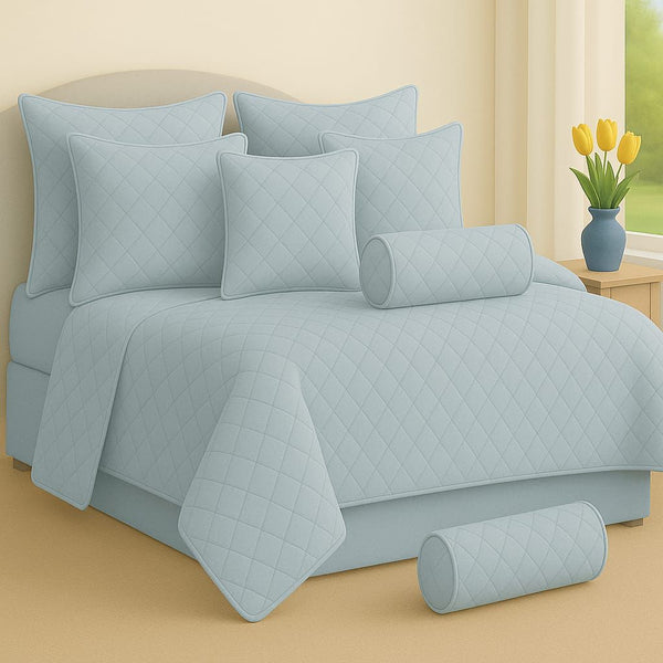 Plain Bedspread Set - 9 Piece