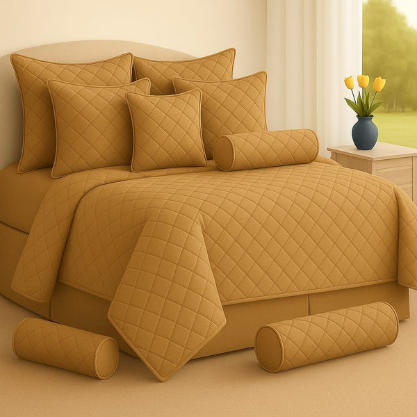 Plain Bedspread Set - 9 Piece